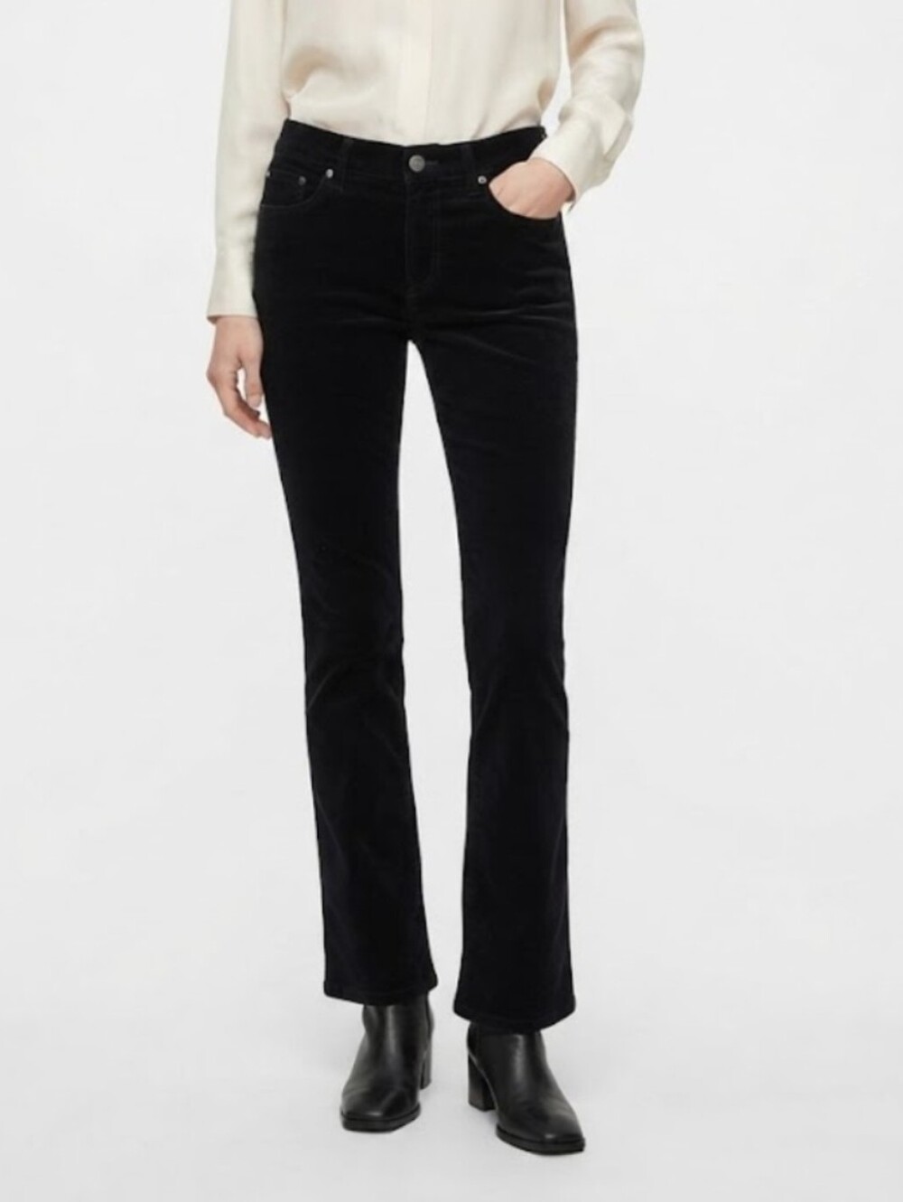 WHBM Black Velvet Bootcut Jeans Size 6S